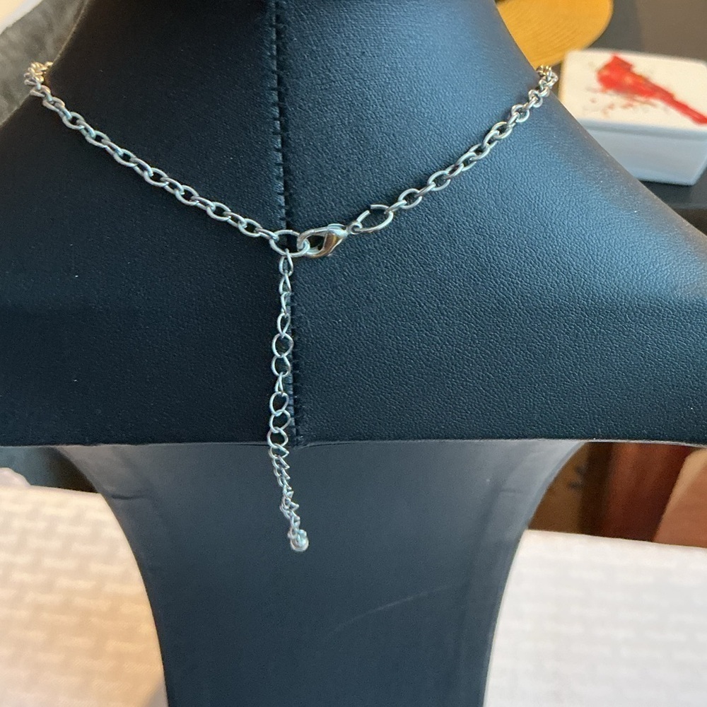 Lia Sophia Vintage Silver Tone Choker Necklace Faux Turquoise and Rings Set - Picture 4 of 6